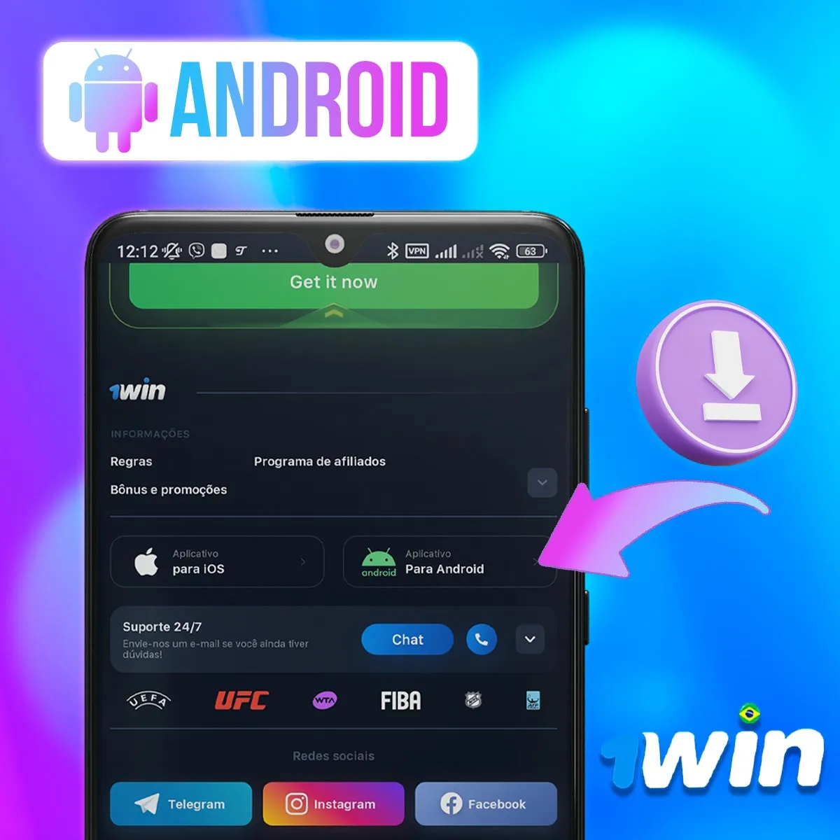 сomo instalar o 1win apk