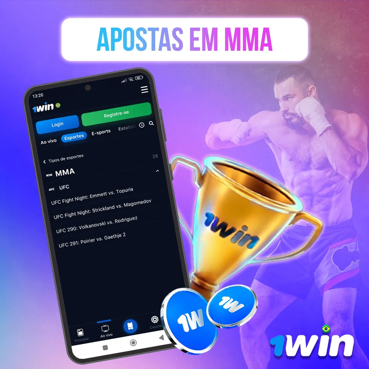 Apostas em esportes de combate na casa de apostas 1win no mercado brasileiro