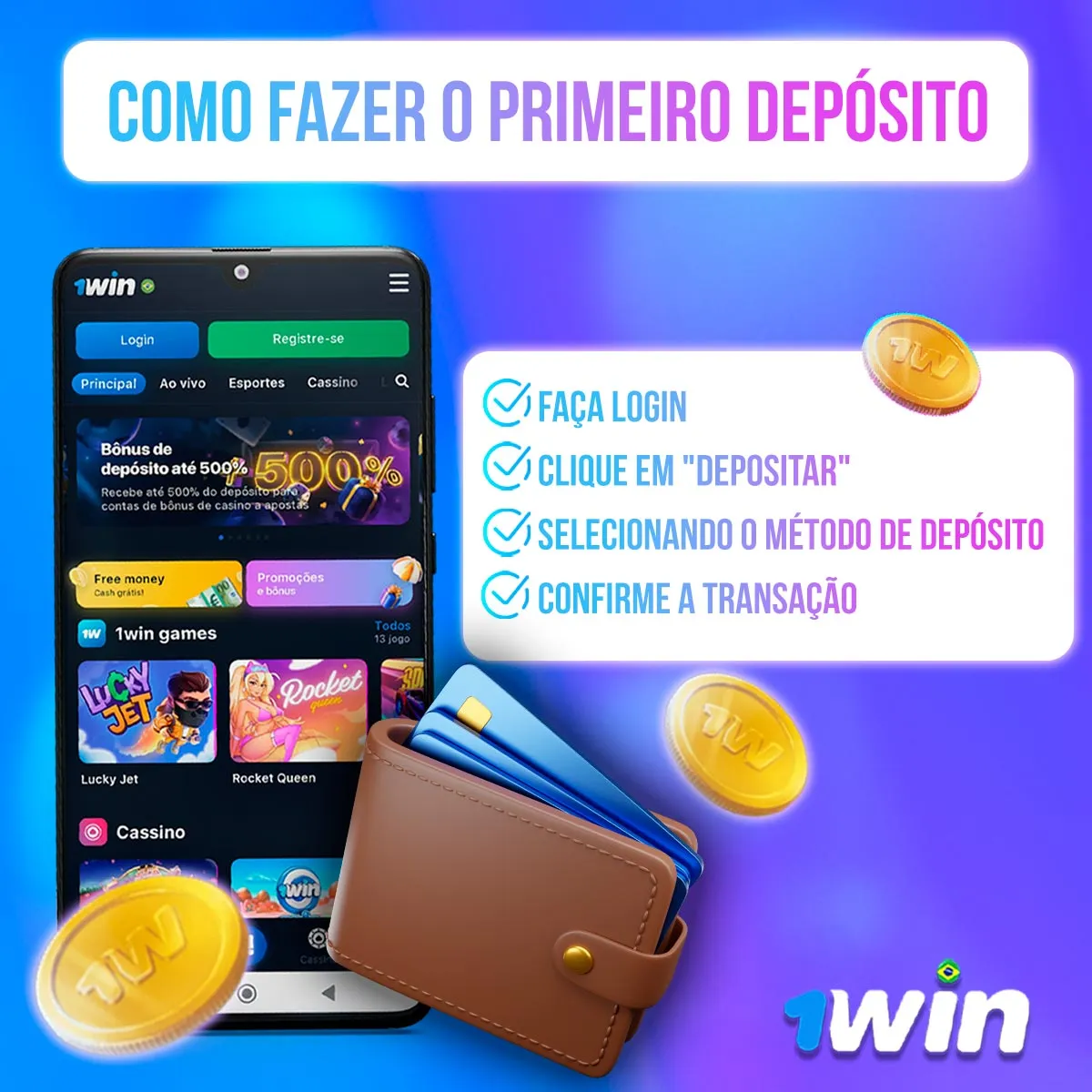 Como fazer o primeiro depósito da casa de apostas 1win no mercado brasileiro