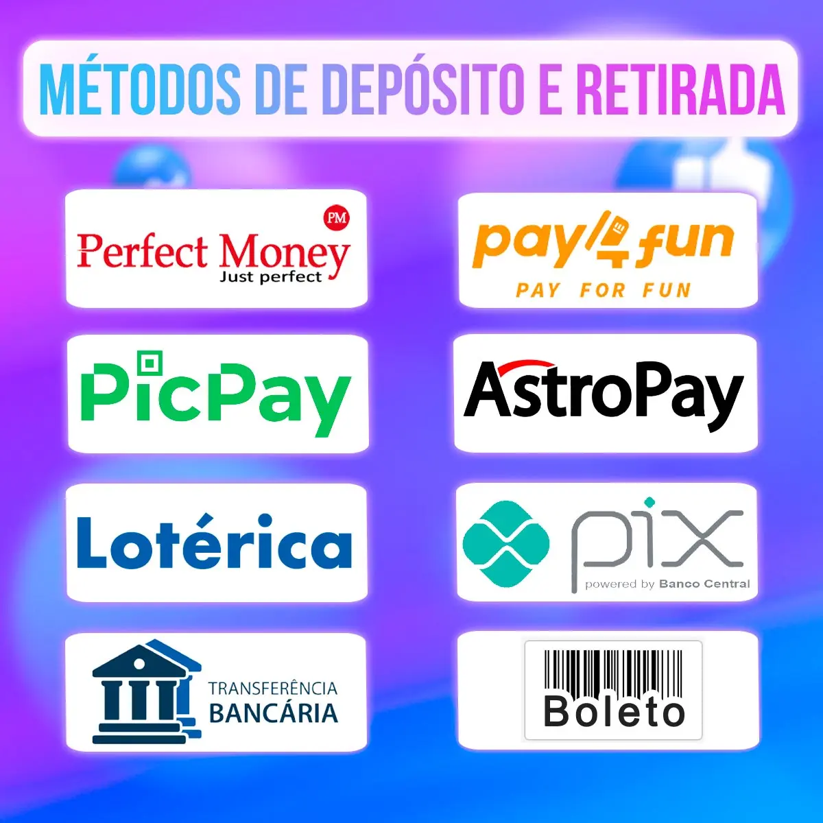 Métodos de depósito e retirada para os jogadores do JetX 1win