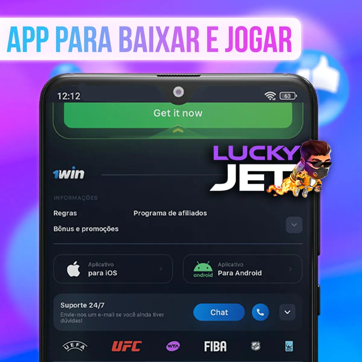 Aplicativo móvel do 1win Lucky Jet