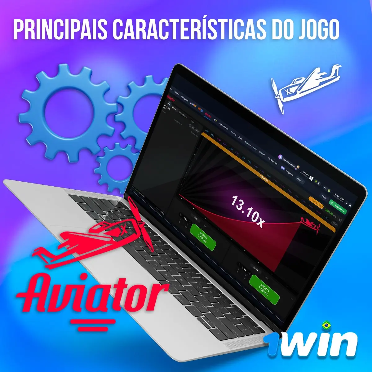 Quais são os principais recursos do 1win Aviator?