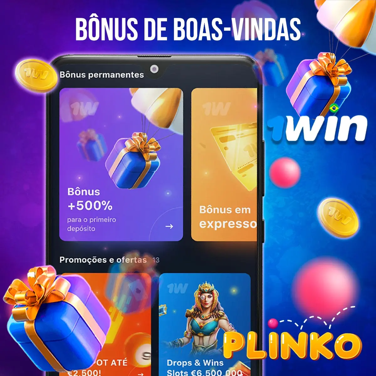 Bônus inicial generoso para o jogo Plinko 1win
